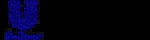 Blue horseshoe or U-shaped symbol with dotted texture on dark background