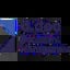 Abstract blue and purple pixelated or digital wave pattern design with glowing neon effect